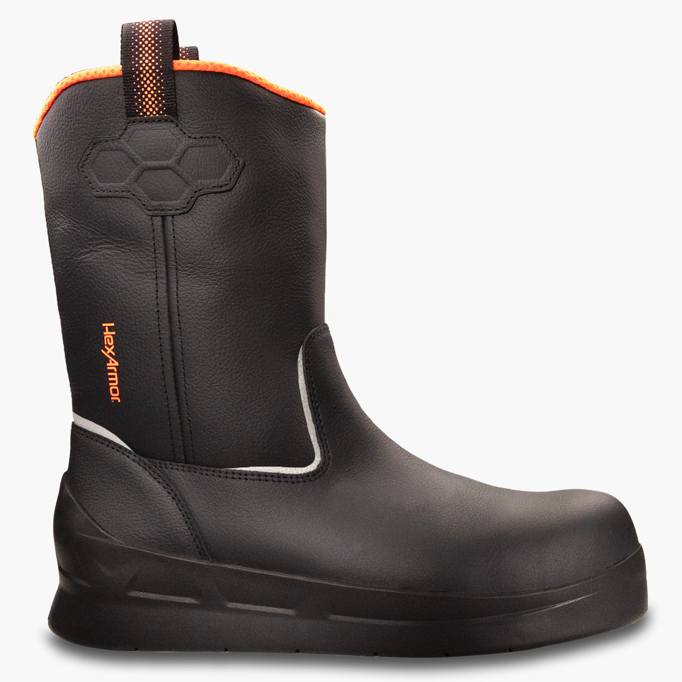 HexArmor HeatArmor Asphalt Men's 10-inch Composite Toe Puncture-Resisting Leather Pull-On Work Boot