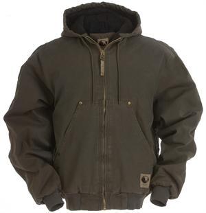 Berne Olive Quilt-Lined Original-Washed Hooded Jacket - main