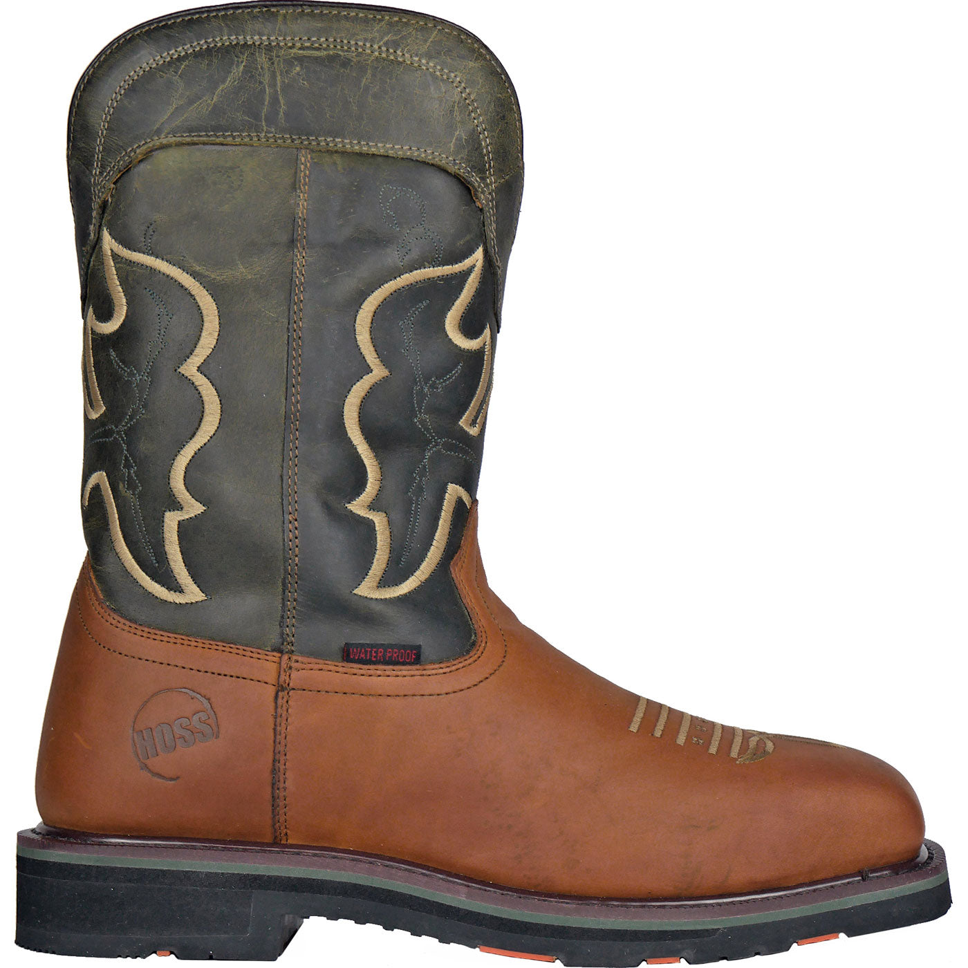 HOSS Showdown Men's 11-inch Composite Toe Puncture- Resisting Waterproof Western Work Boot - profile