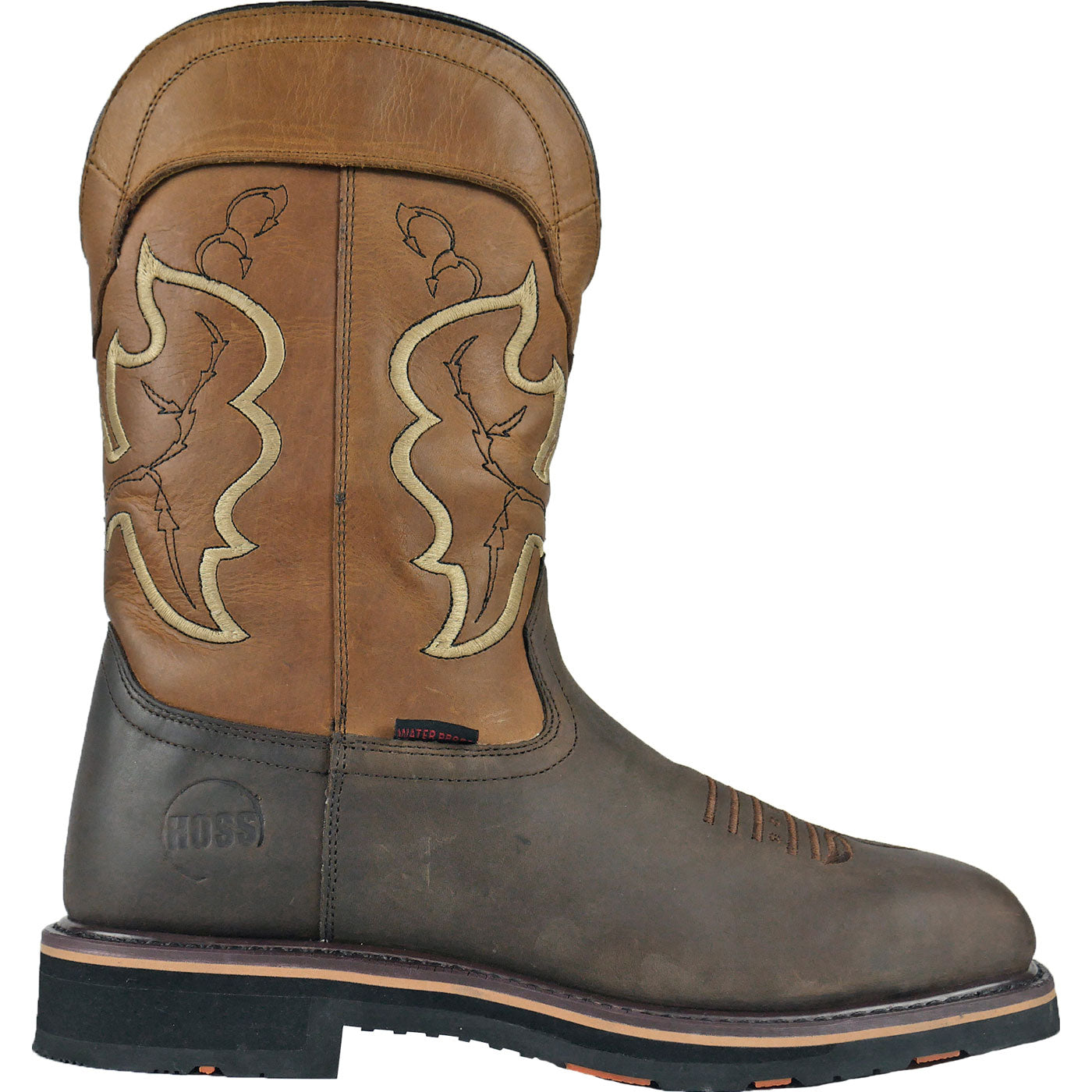 HOSS Showdown Men's 11-inch Composite Toe Puncture- Resisting Waterproof Western Work Boot - profile