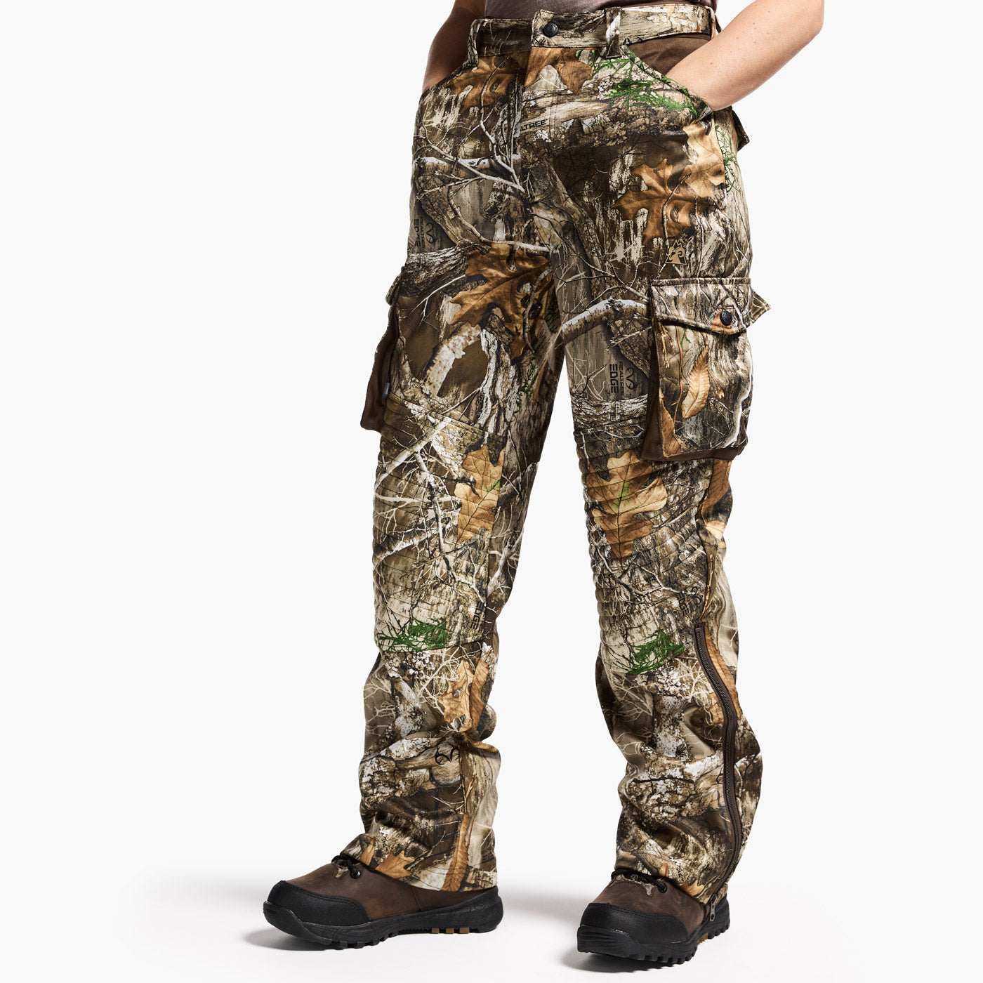 Camouflage pants on a white background