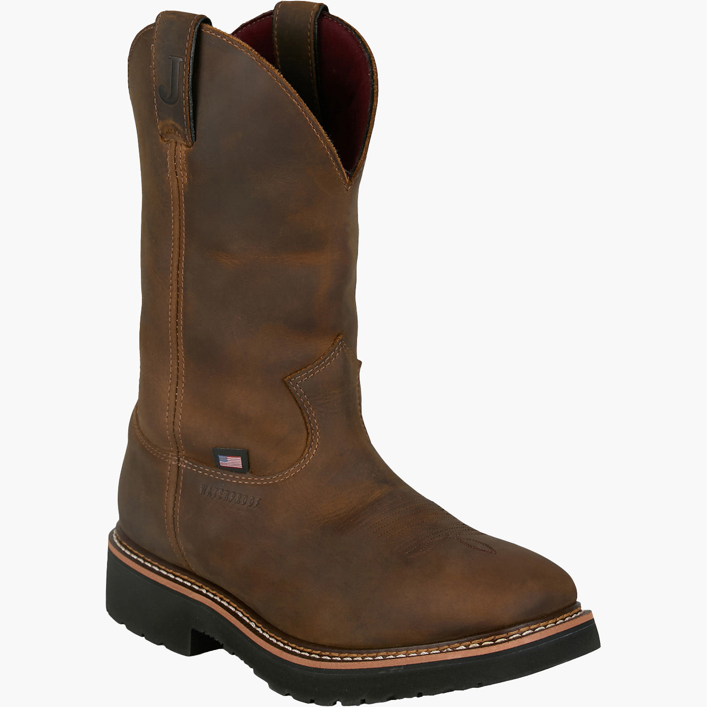 Justin Work Billings Men's 11-inch Electrical Hazard Waterproof Pull-On Western Boot