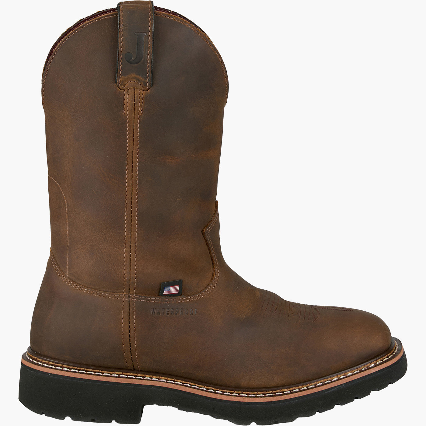 Justin Work Billings Men's 11-inch Electrical Hazard Waterproof Pull-On Western Boot