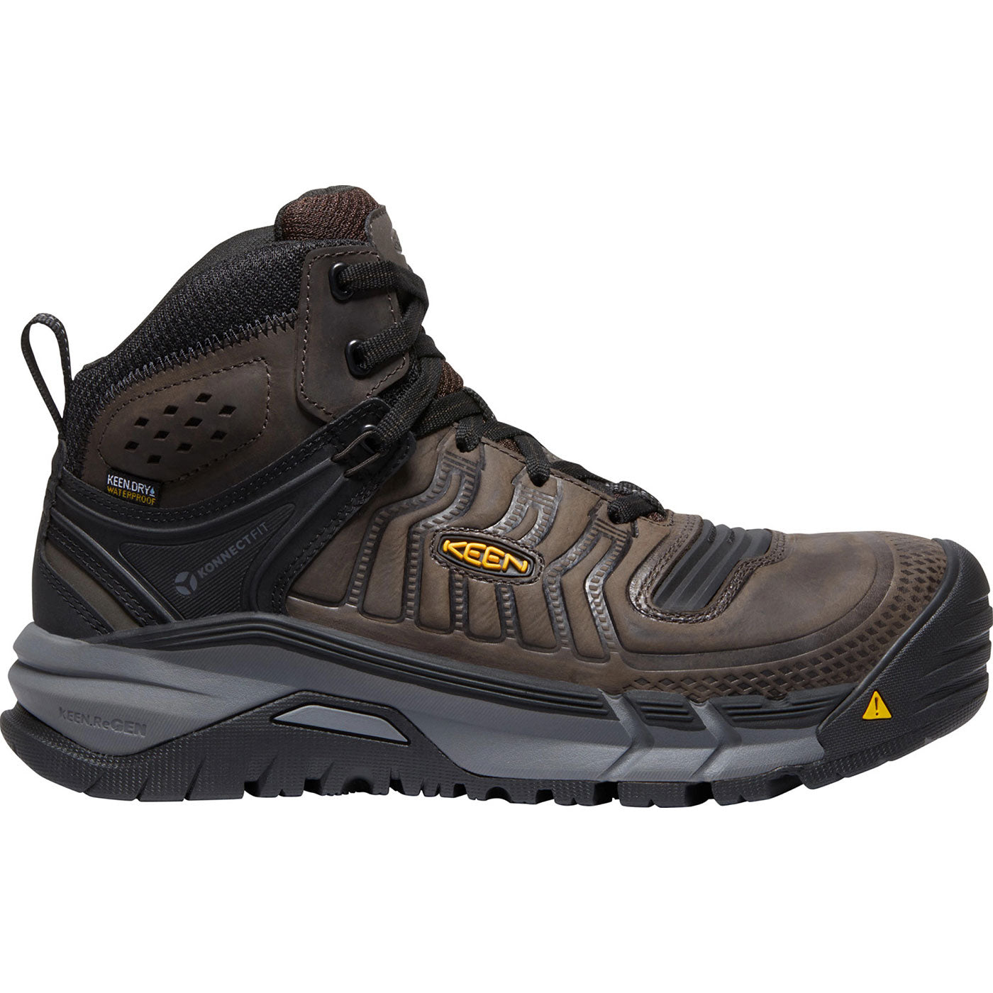 KEEN Utility Kansas City Mid Men's Carbon Fiber Toe Electrical Hazard Waterproof Hi-Top Athletic Work Shoe - profile