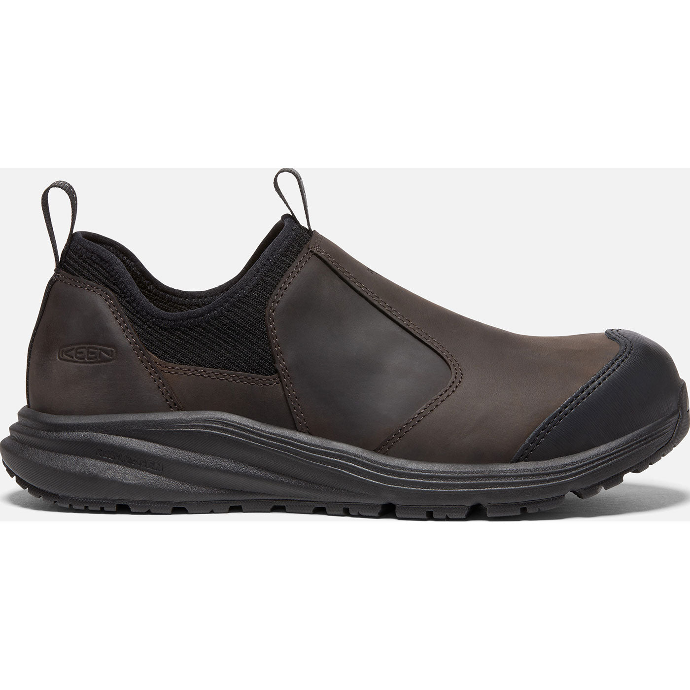 KEEN Utility® Vista Energy+ Shift Men's Carbon Fiber Toe Static-Dissipative Leather Slip-On Work Shoe - profile