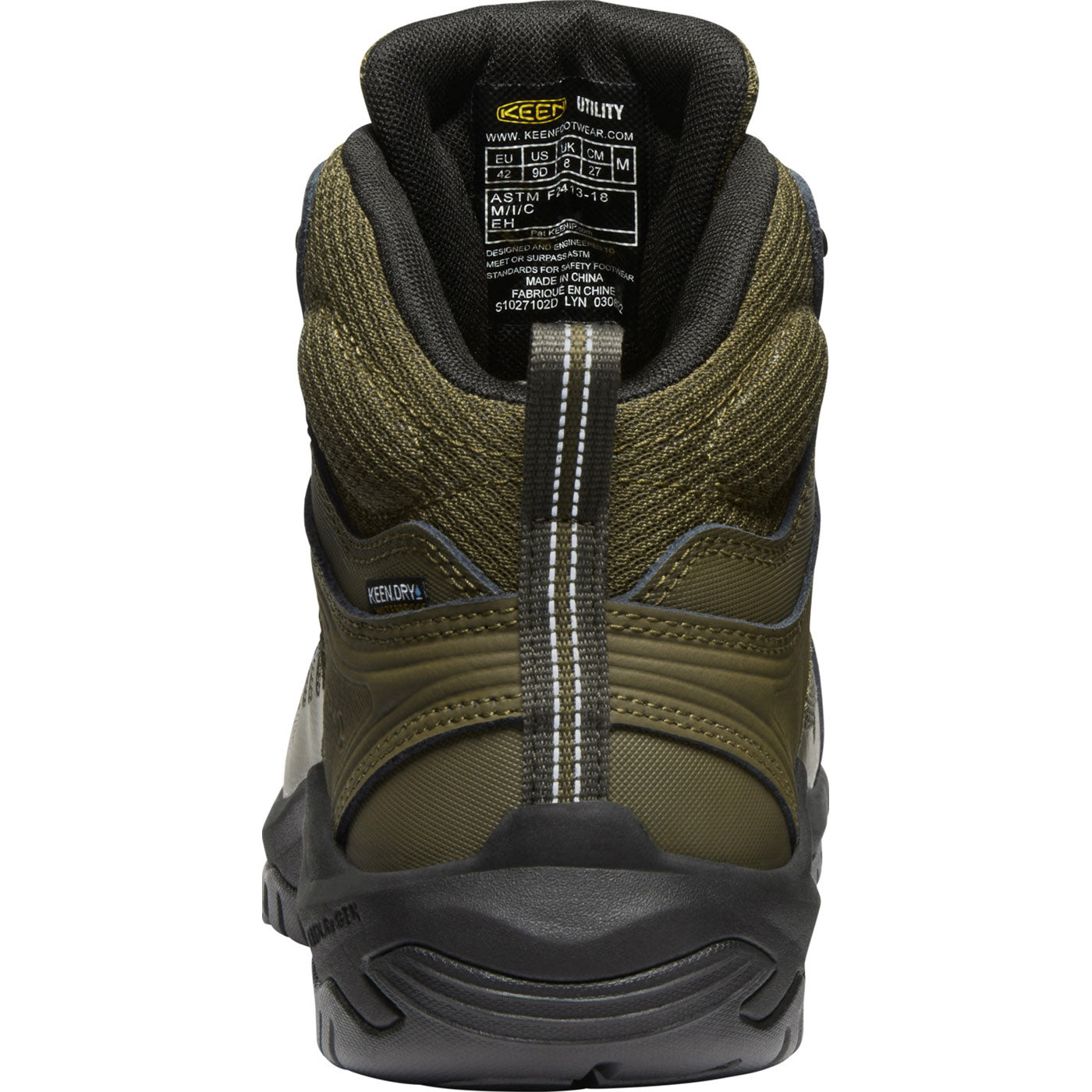 KEEN Utility Reno Mid Men's Carbon Fiber Toe Electrical Hazard Waterproof Hi-Top Athletic Work Boot - back