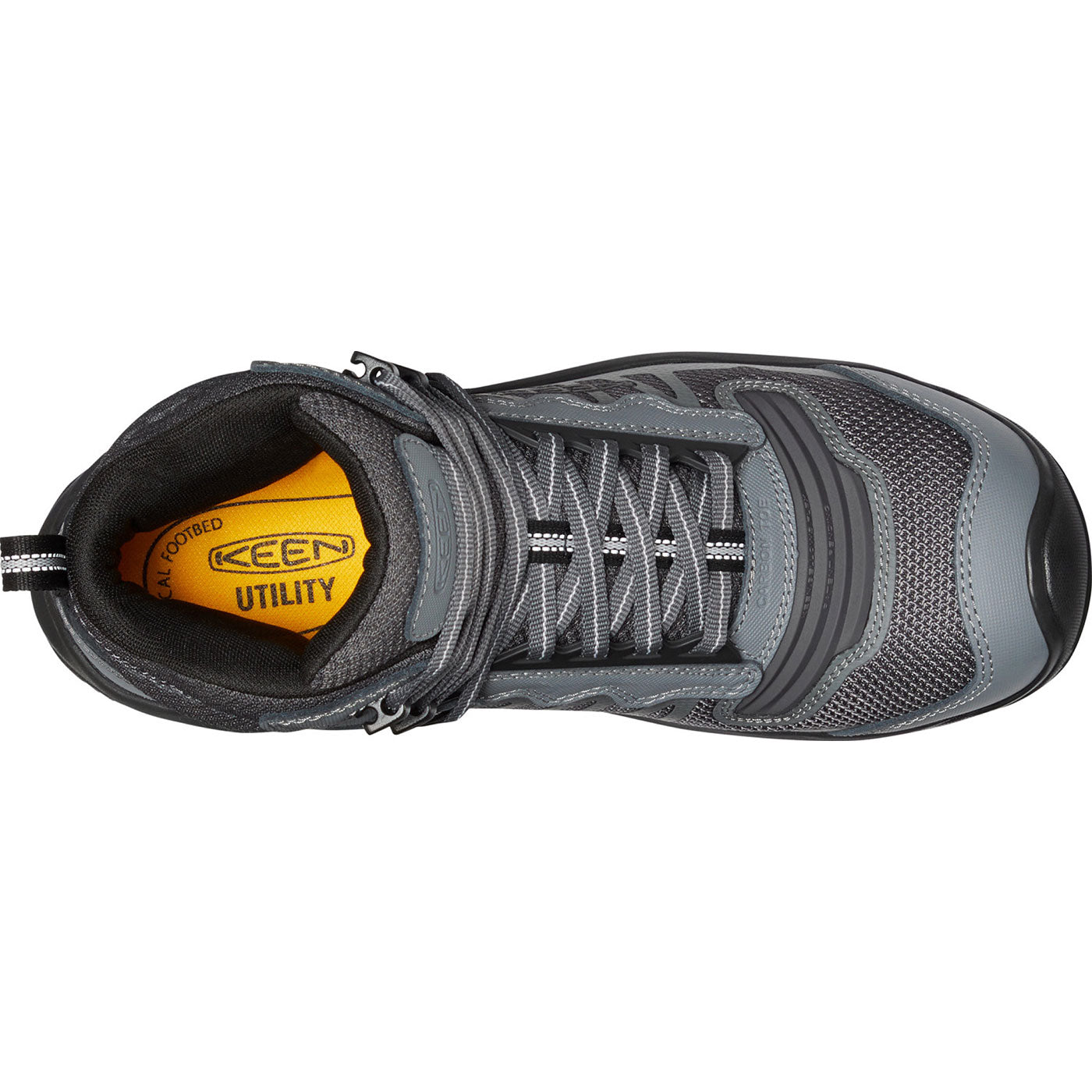 KEEN Utility Reno Mid Men's Carbon Fiber Toe Electrical Hazard Waterproof Hi-Top Athletic Work Boot - birdseye