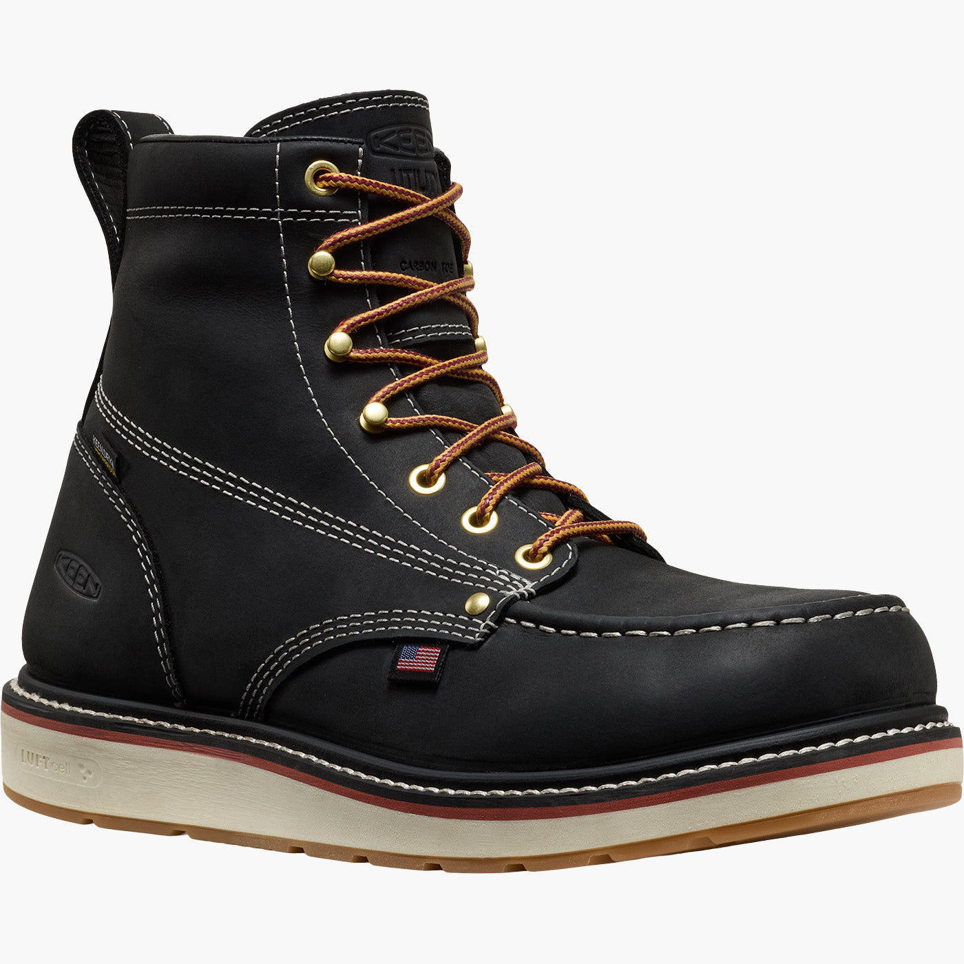 KEEN Utility Liberty Moc Men's 6-inch Carbon Toe Electrical Hazard Waterproof Wedge Work Boot