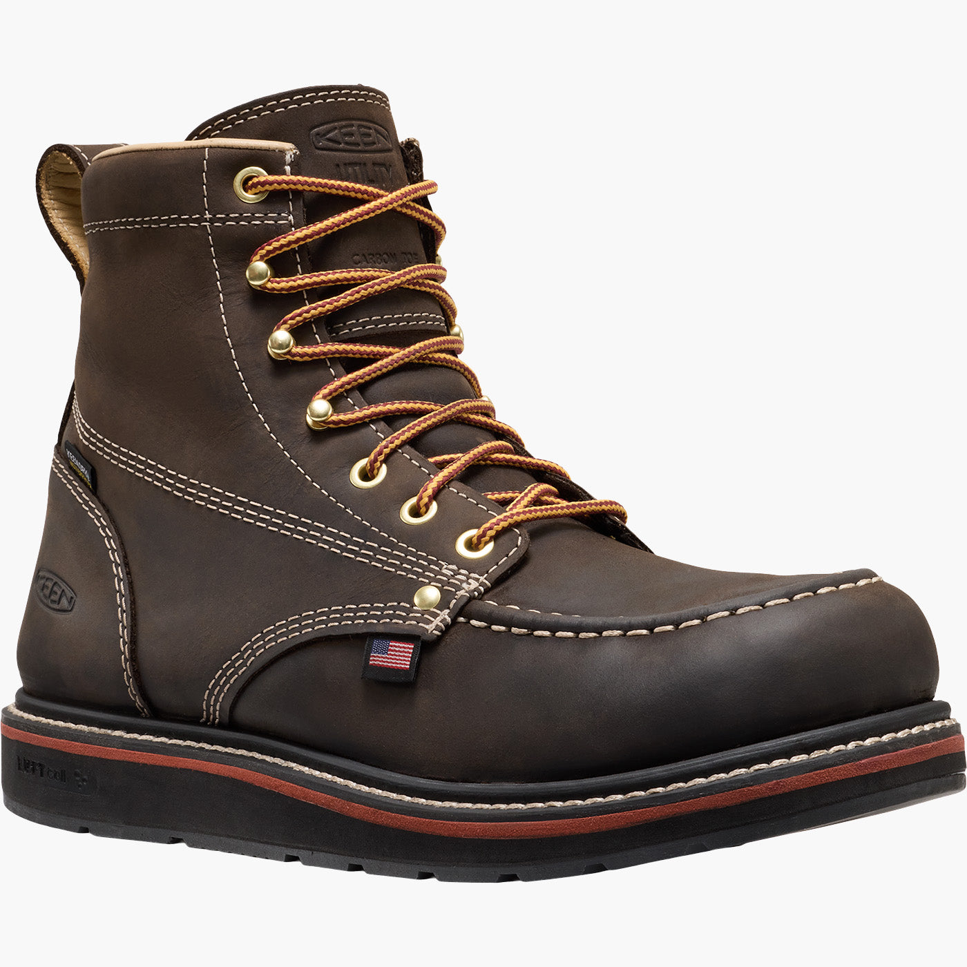 KEEN Utility Liberty Moc Men's 6-inch Carbon Toe Electrical Hazard Waterproof Wedge Work Boot