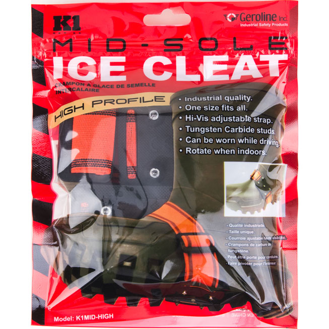 K1 Series High Profile Mid-Sole Unisex Adjustable Ice Cleats - front