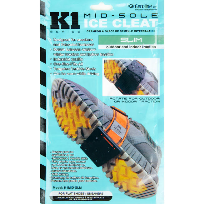 K1 Series Slim Mid-Sole Unisex Adjustable Ice Cleats - front