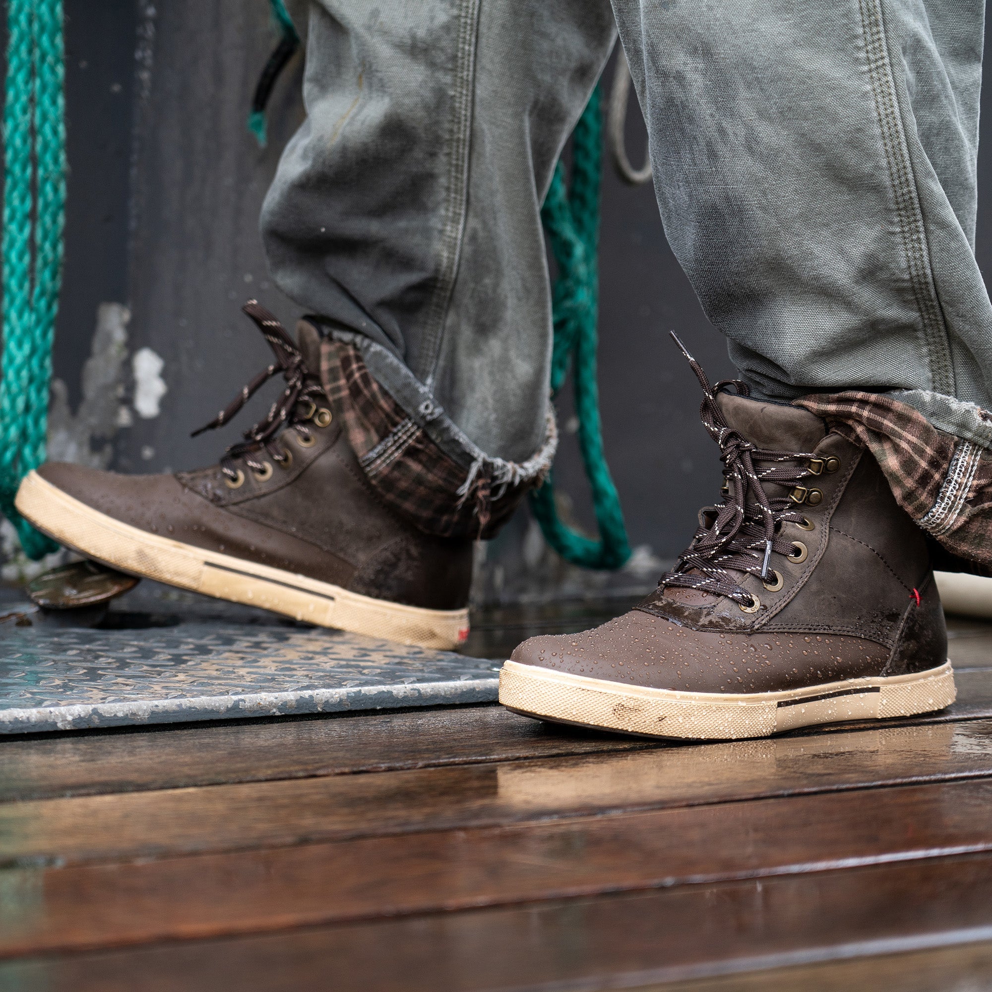 Men's Leather Lace Ankle Deck Boot