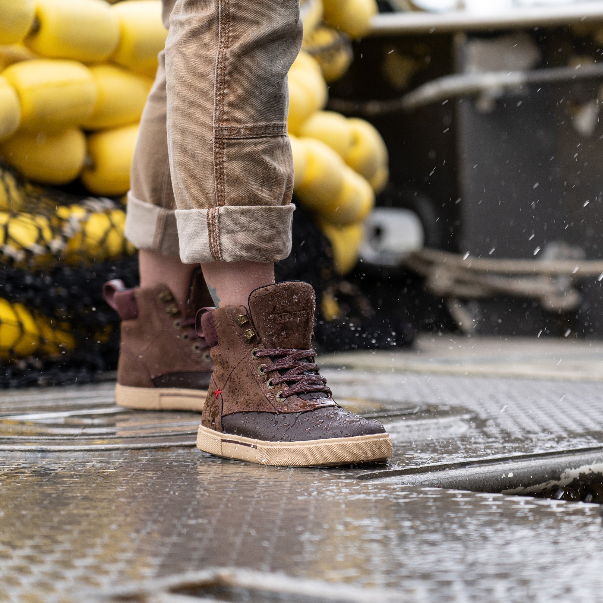 Women's Leather Lace Ankle Deck Boot