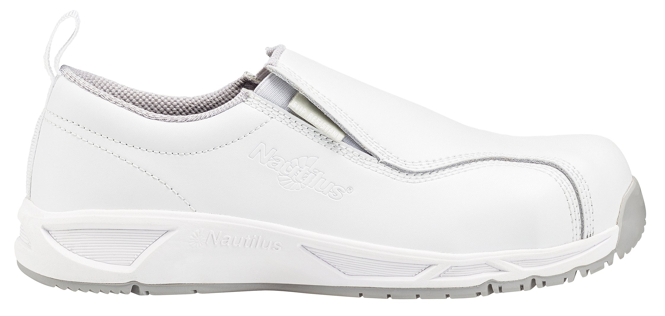 Nautilus ESD Women's Carbon Toe Static Dissipative Non-Metallic Leather Slip On Work Shoe - profile