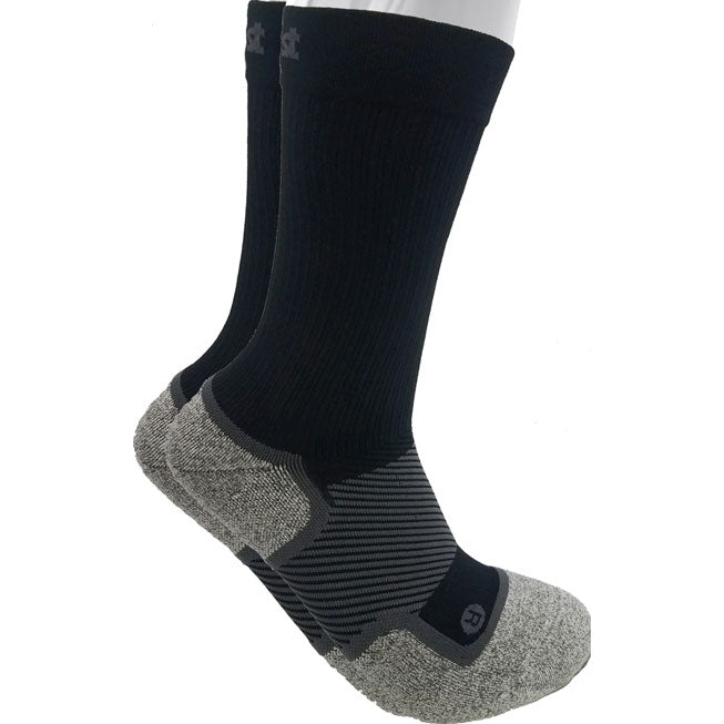 OS1st WP4 Unisex Wellness Performance Black Crew Socks - profile