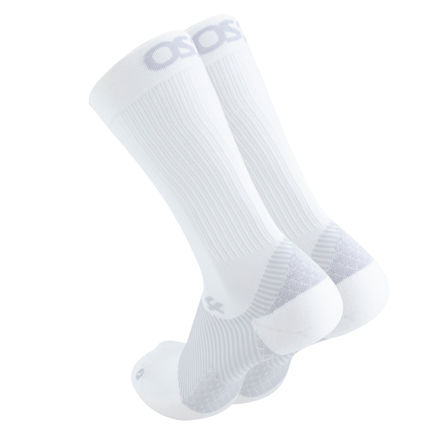 OS1st WP4 Unisex Wellness Performance White Crew Socks - profile