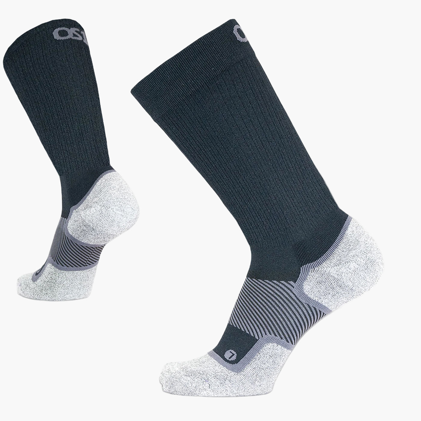 OS1st WP4+ Wide Unisex Wellness Performance Black Crew Socks