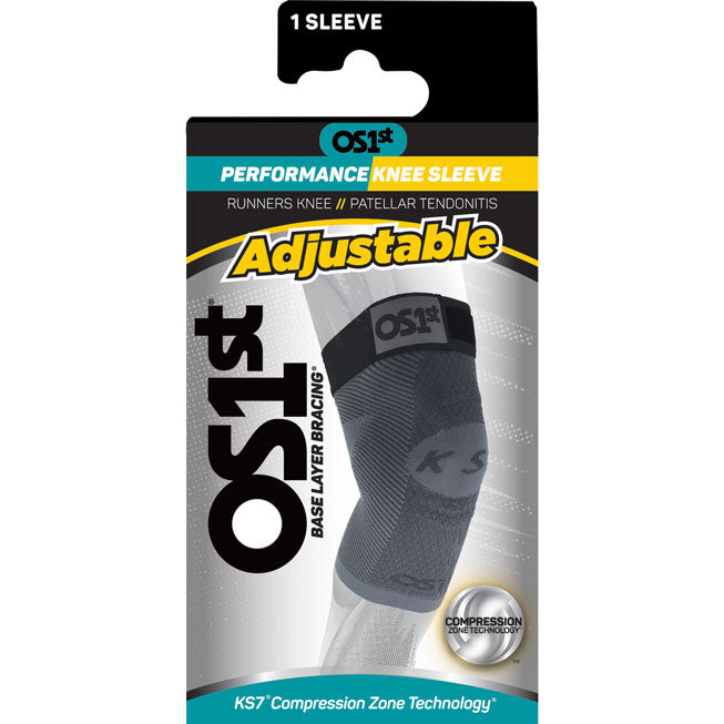 OS1st KS7+ Unisex Adjustable Performance Single Knee Sleeve - front