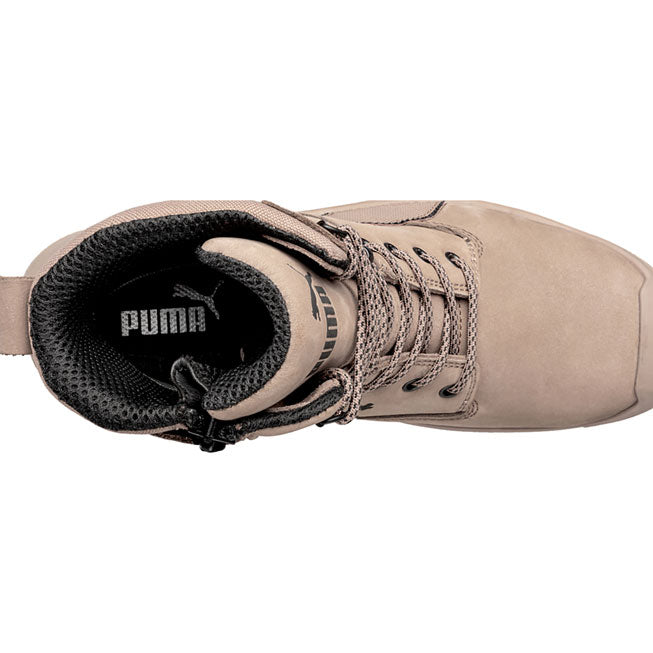 Puma Safety Conquest CTX Men's 7 inch Composite Toe Electrical Hazard Waterproof Side Zip Work Boot - birdseye