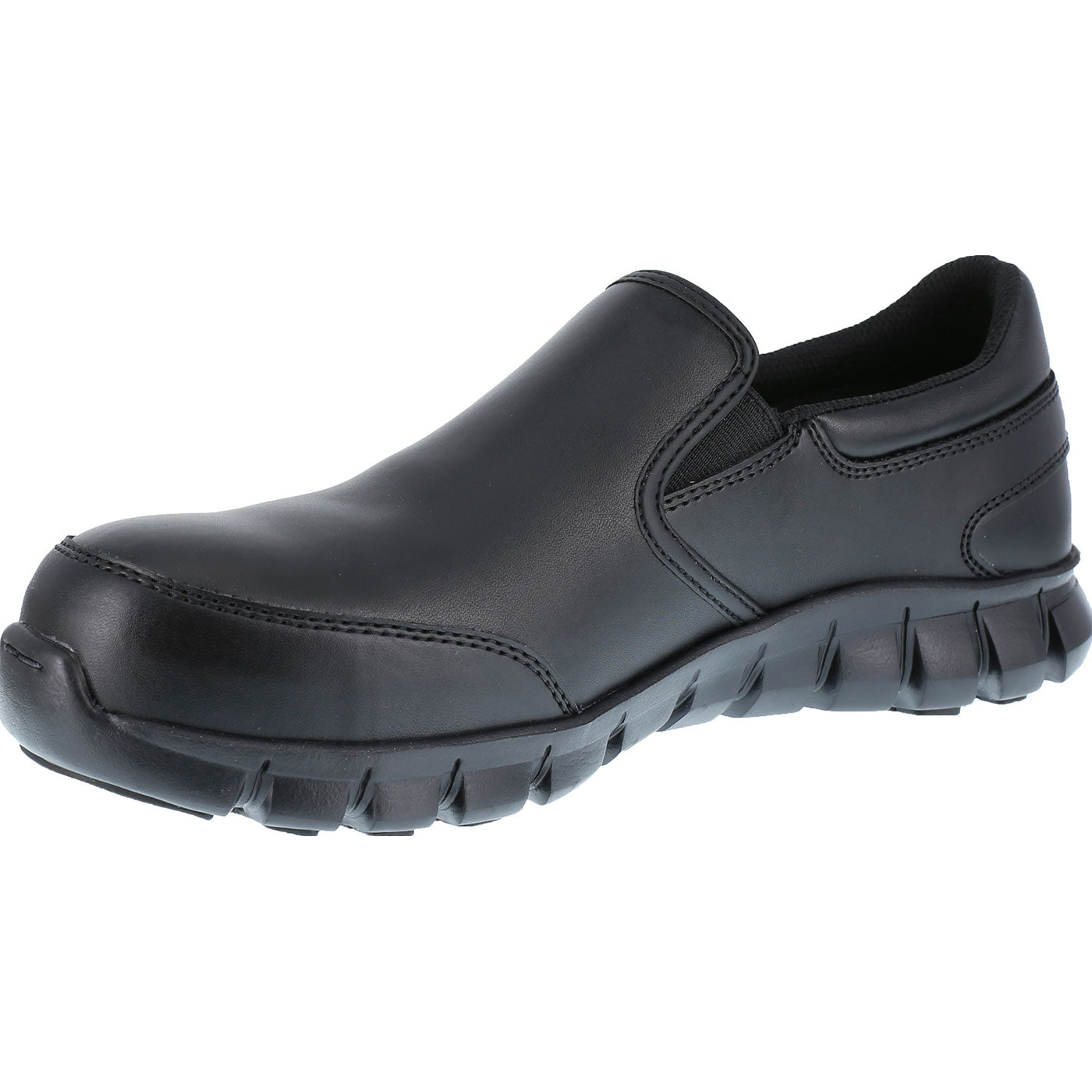 Reebok Sublite Cushion Work Men's Composite Toe Static Dissipative Slip-On Oxford Shoe - profile