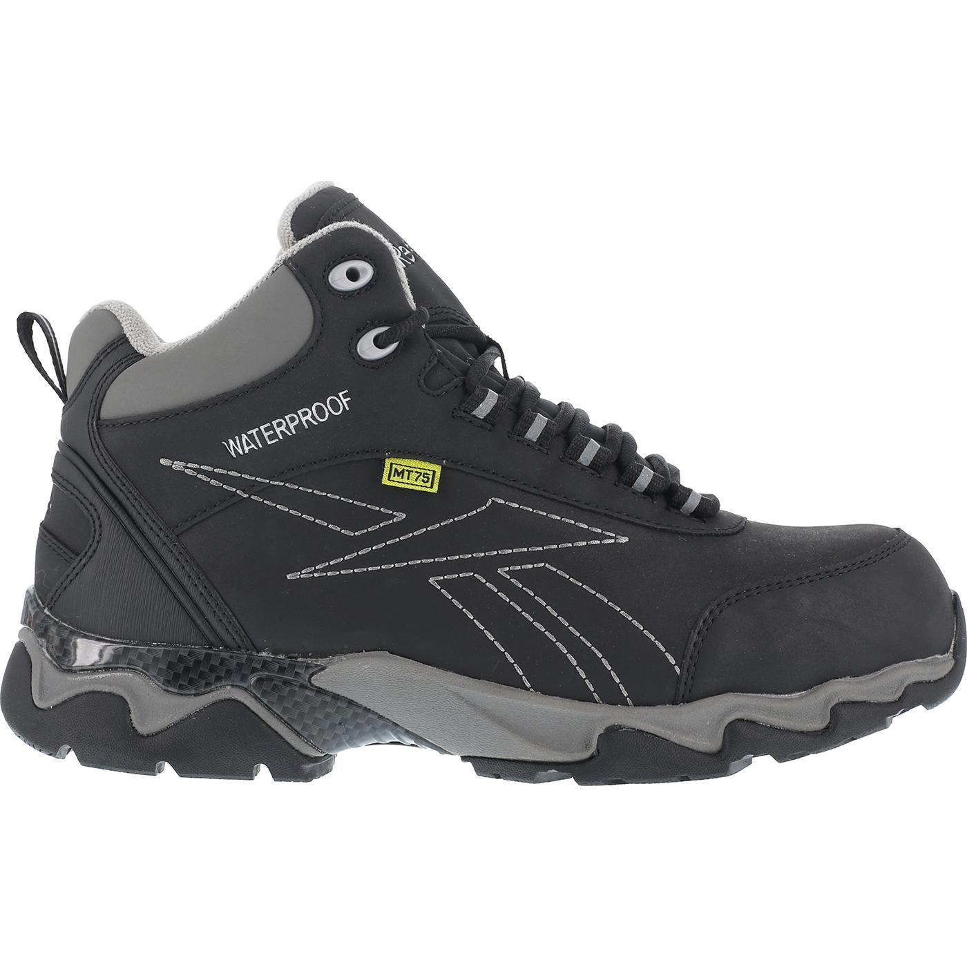 Reebok Beamer Men's Composite Toe Internal Metatarsal Guard Waterproof Black Work Hiker - profile