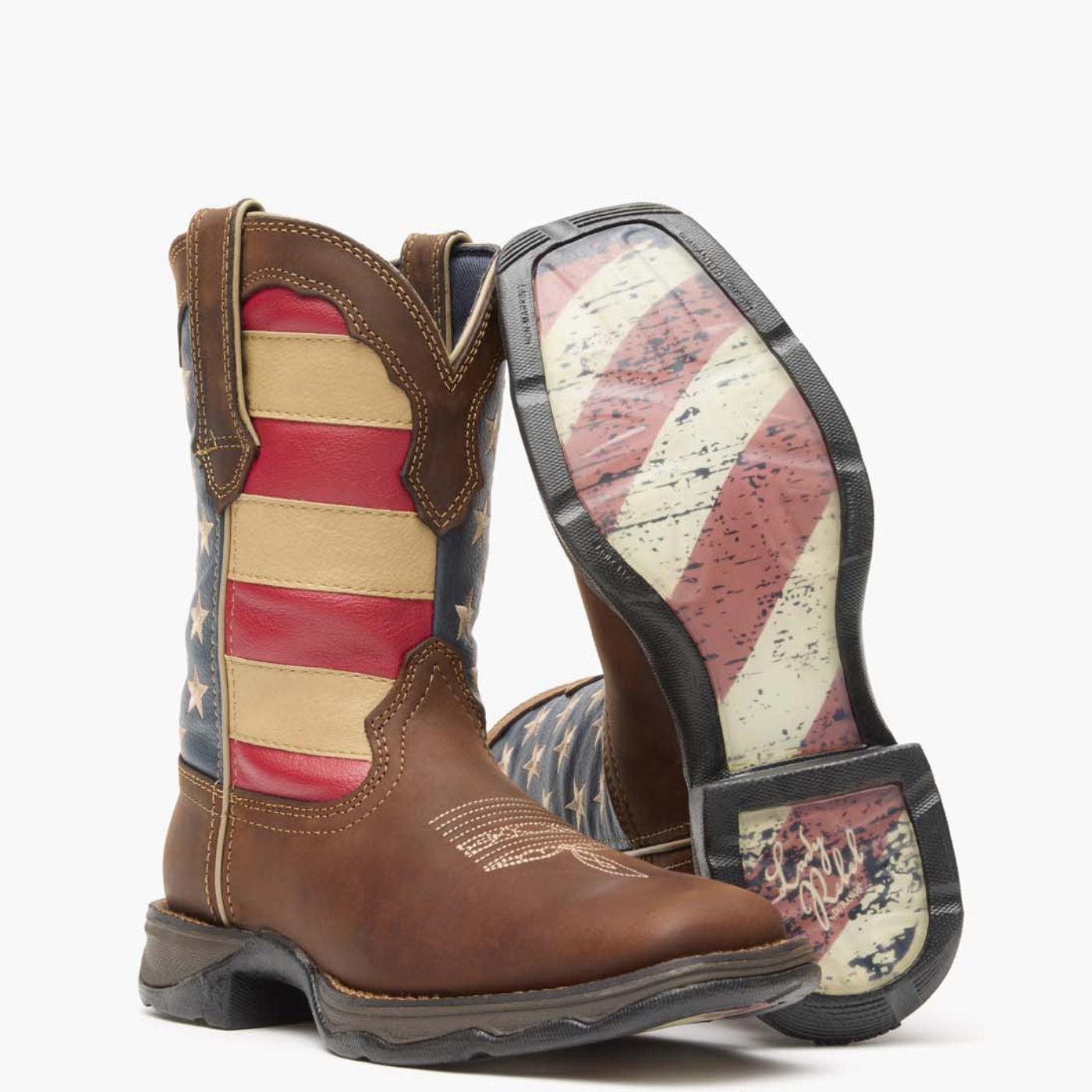 Lady Rebel by Durango® Patriotic Women's Pull-On Western Flag Boot - outsole