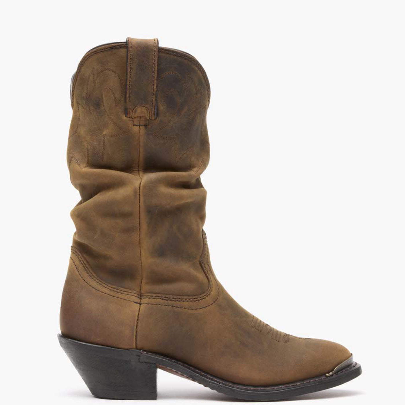 Durango® Women's Distressed Tan Slouch Western Boot - profile