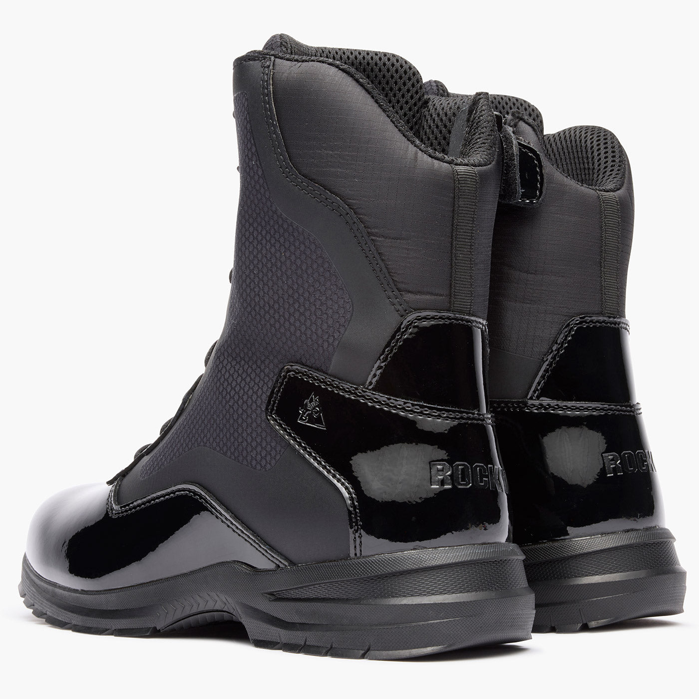 ""Rocky Cadet 8"" Black Side Zip Public Service Boot" - doubleheel"