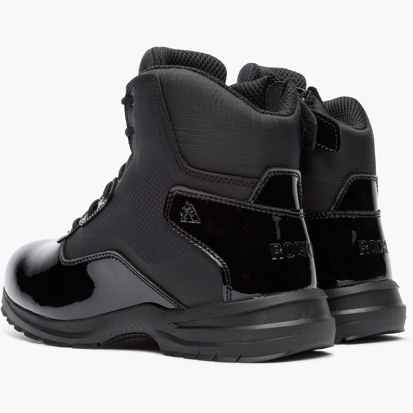 ""Rocky Cadet 6"" Black Side Zip Public Service Boot" - doubleheel"