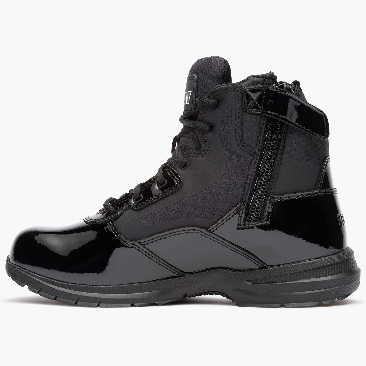 ""Rocky Cadet 6"" Black Side Zip Public Service Boot" - profile"