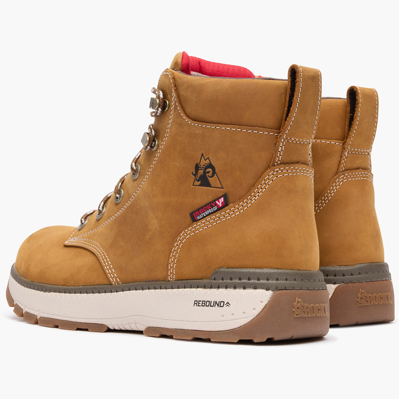 Rocky Rebound Wedge Waterproof Composite Toe Work Boot - doubleheel