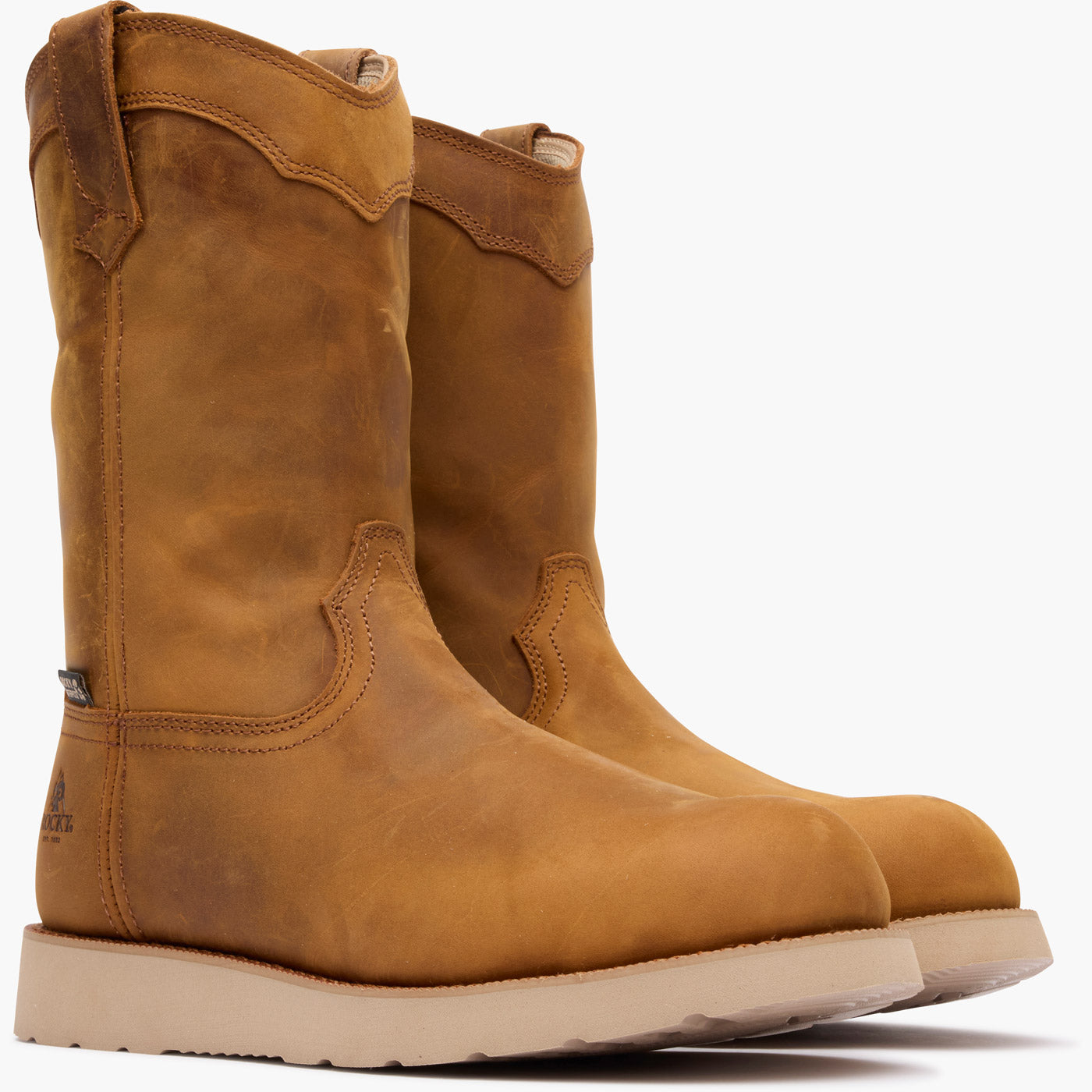 ""Rocky MonoCrepe Wedge 11"" Composite Toe Work Boot" - doublequarter"