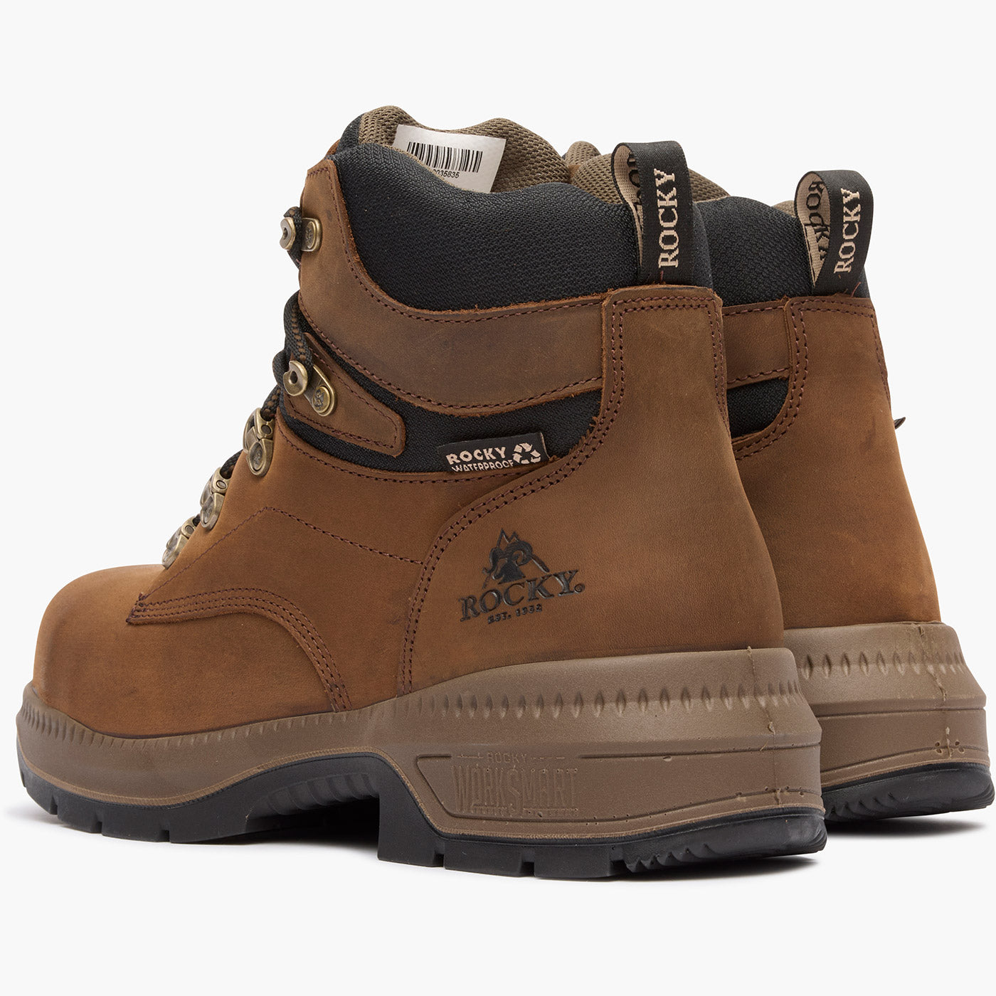 "Rocky WorkSmart 6" Composite Toe Internal Met Guard Work Boot - doubleheel"