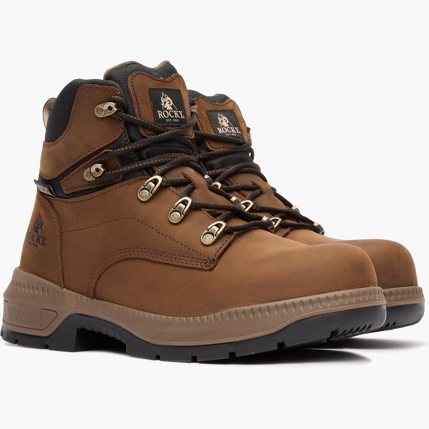 "Rocky WorkSmart 6" Composite Toe Internal Met Guard Work Boot - doublequarter"