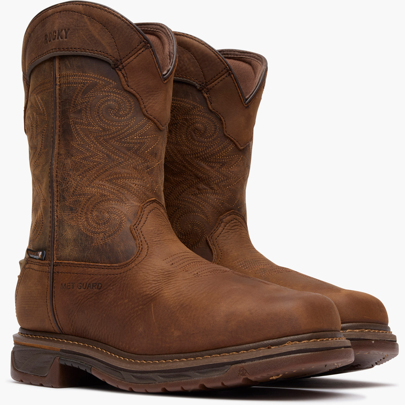 Rocky Square Toe Internal Met Guard Western Boot with TPU Heel Counter - doublequarter