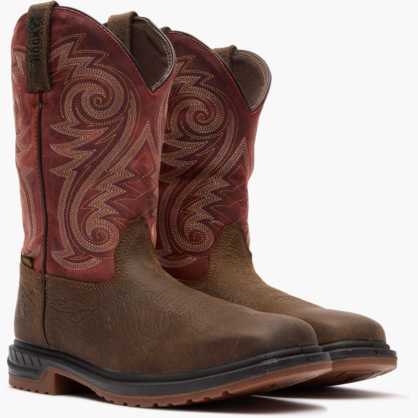 ""Rocky Worksmart 11"" Composite Toe Waterproof Western Boot" - doublequarter"