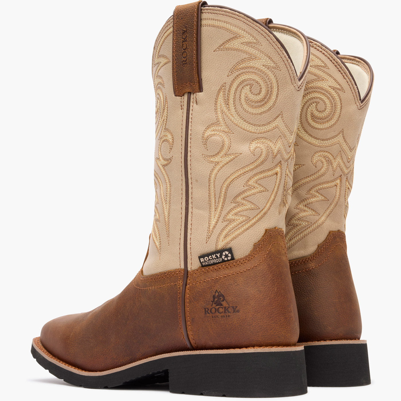 "Rocky MonoCrepe 12" Waterproof Western Boot - doubleheel"
