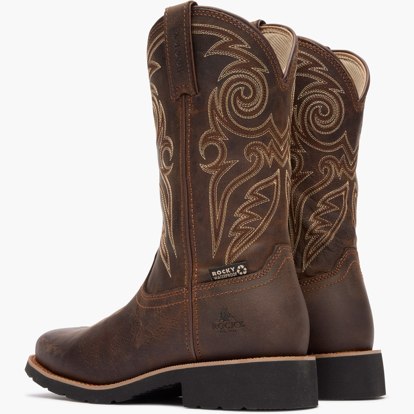 "Rocky Women's MonoCrepe 11" Steel Toe Western Boot - doubleheel"