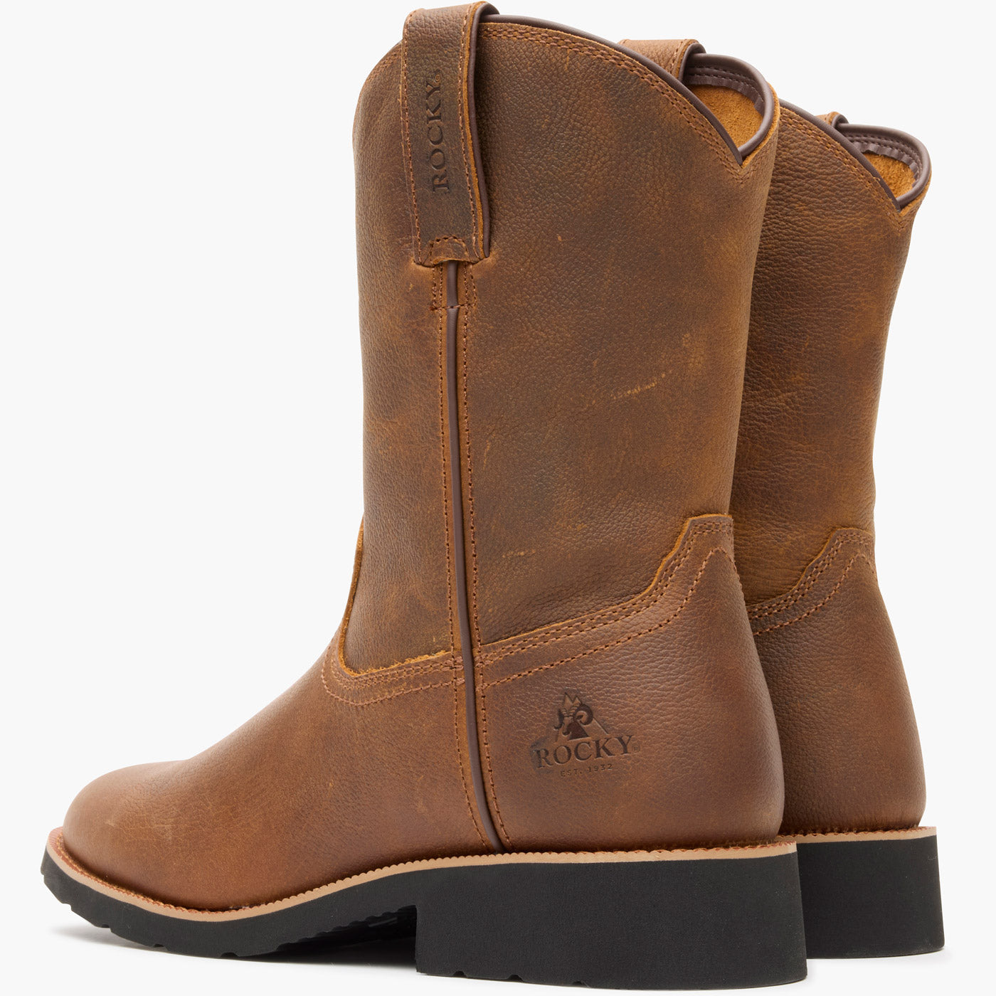 Rocky Monocrepe Unlined Pull-On Western Boot - doubleheel