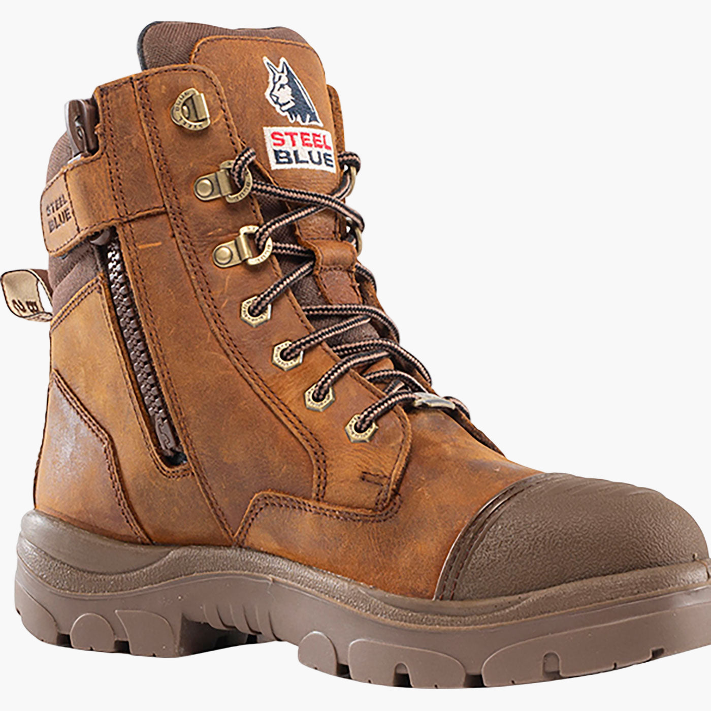 Steel Blue Southern Cross Scuff Zip Men's 6 inch Steel Toe Electrical Hazard Waterproof Work Boot