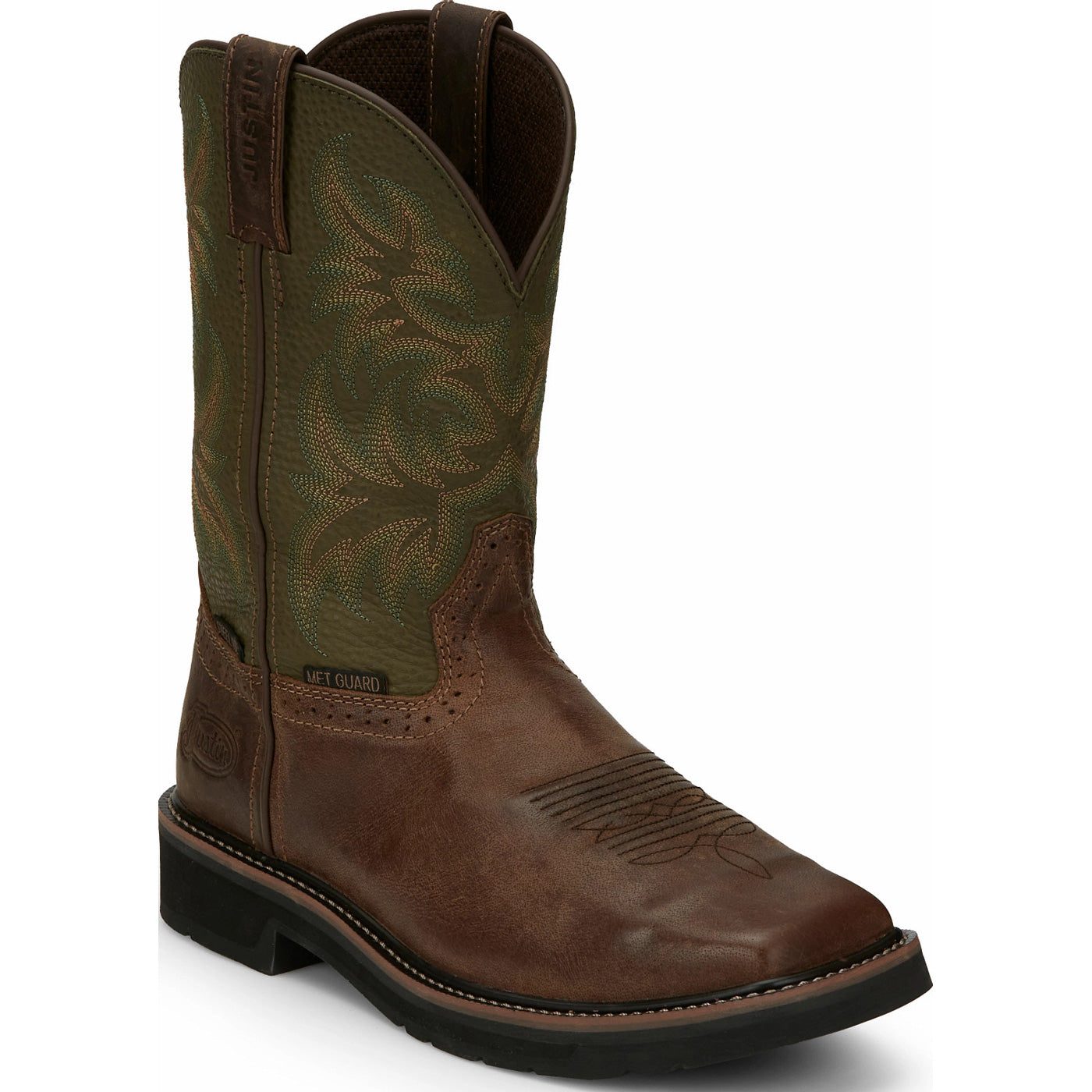 Justin Original Workboots Stampede Men's Internal Metatarsal Steel Toe Waterproof Western Work Boot - main