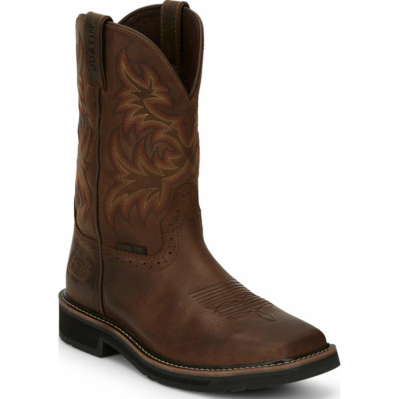 Justin Work Stampede Men's Steel Toe Western Work Boot - main