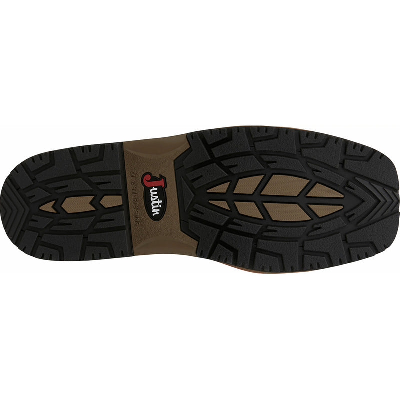 Justin Work Hybred® Derrickman Croc Print Men's Composite Toe Electrical Hazard Pull-on Western Work Boots - outsole