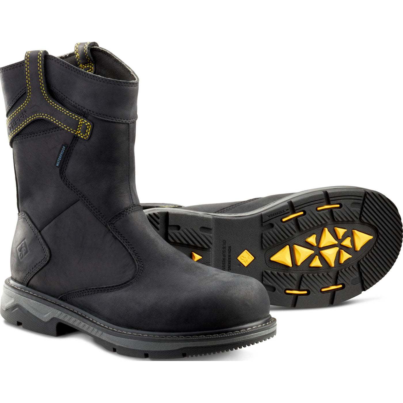 Terra Patton Men's 10-inch CSA Aluminum Toe Puncture-Resisting Waterproof Pull-on Work Boot - front