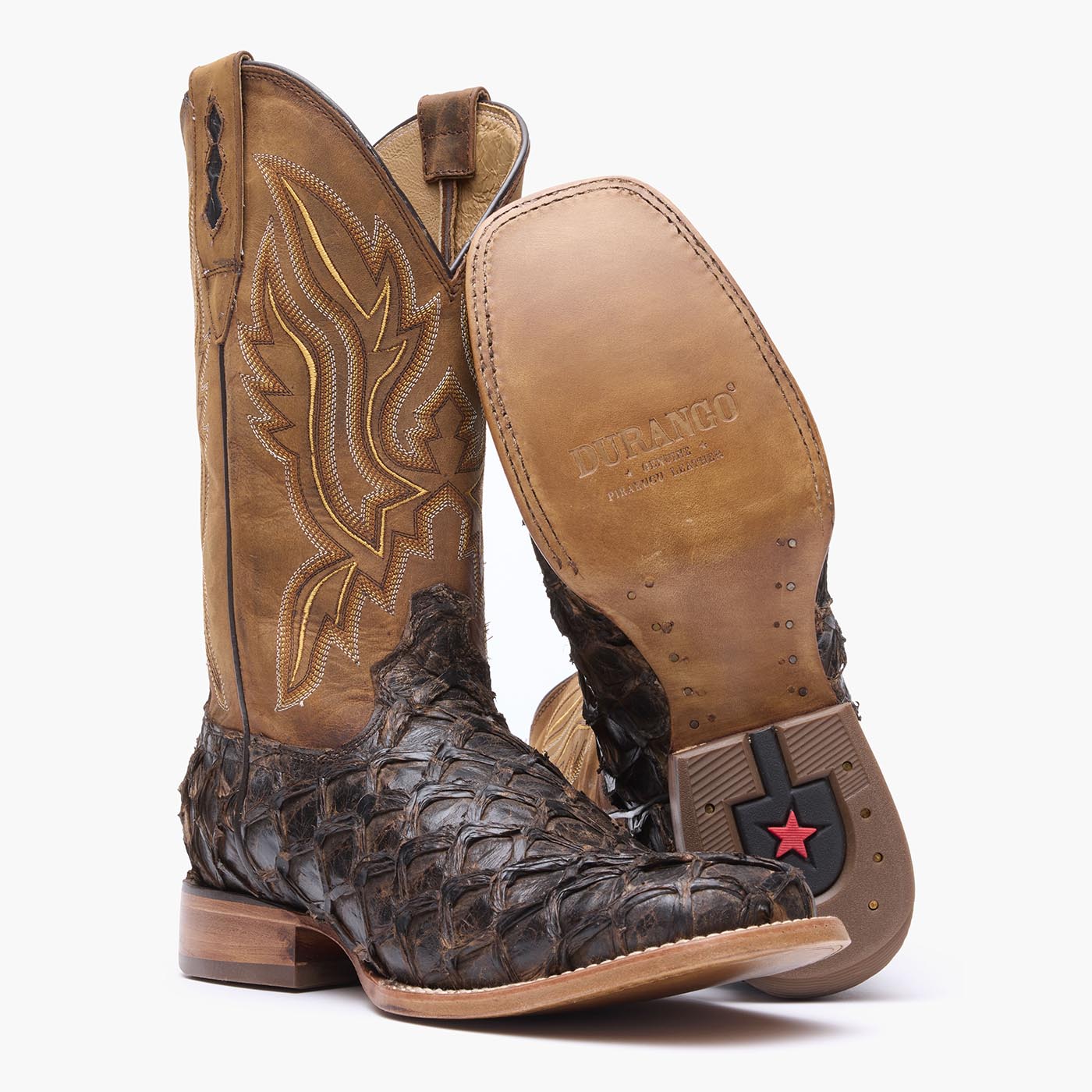 Durango® Premium Exotics Dark Brown Pirarucu Western Boot