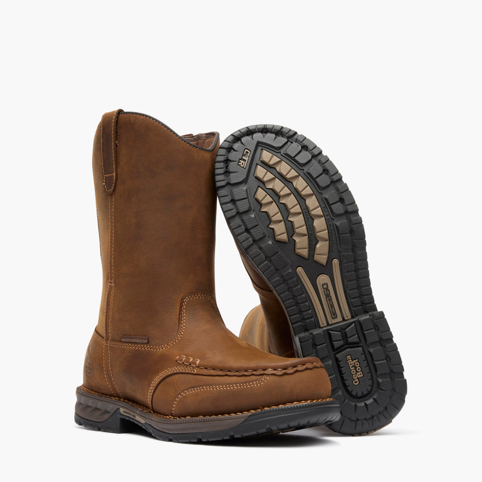 Georgia Boot Athens 360 11" Pull-On Waterproof Moc-Toe Nano Composite Toe Work Boot