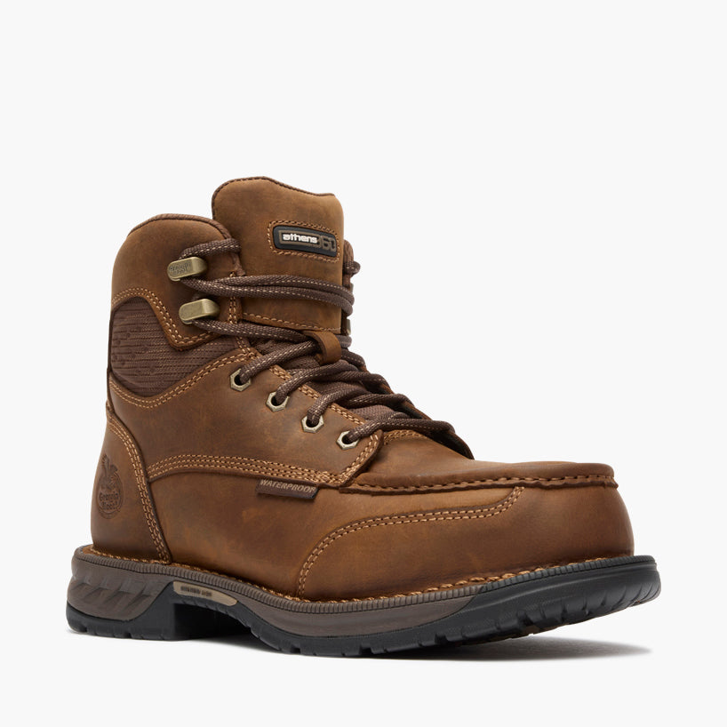 Georgia Boot Athens 360 6" Side-Zip Waterproof Nano Composite Toe Moc-Toe Work Boot