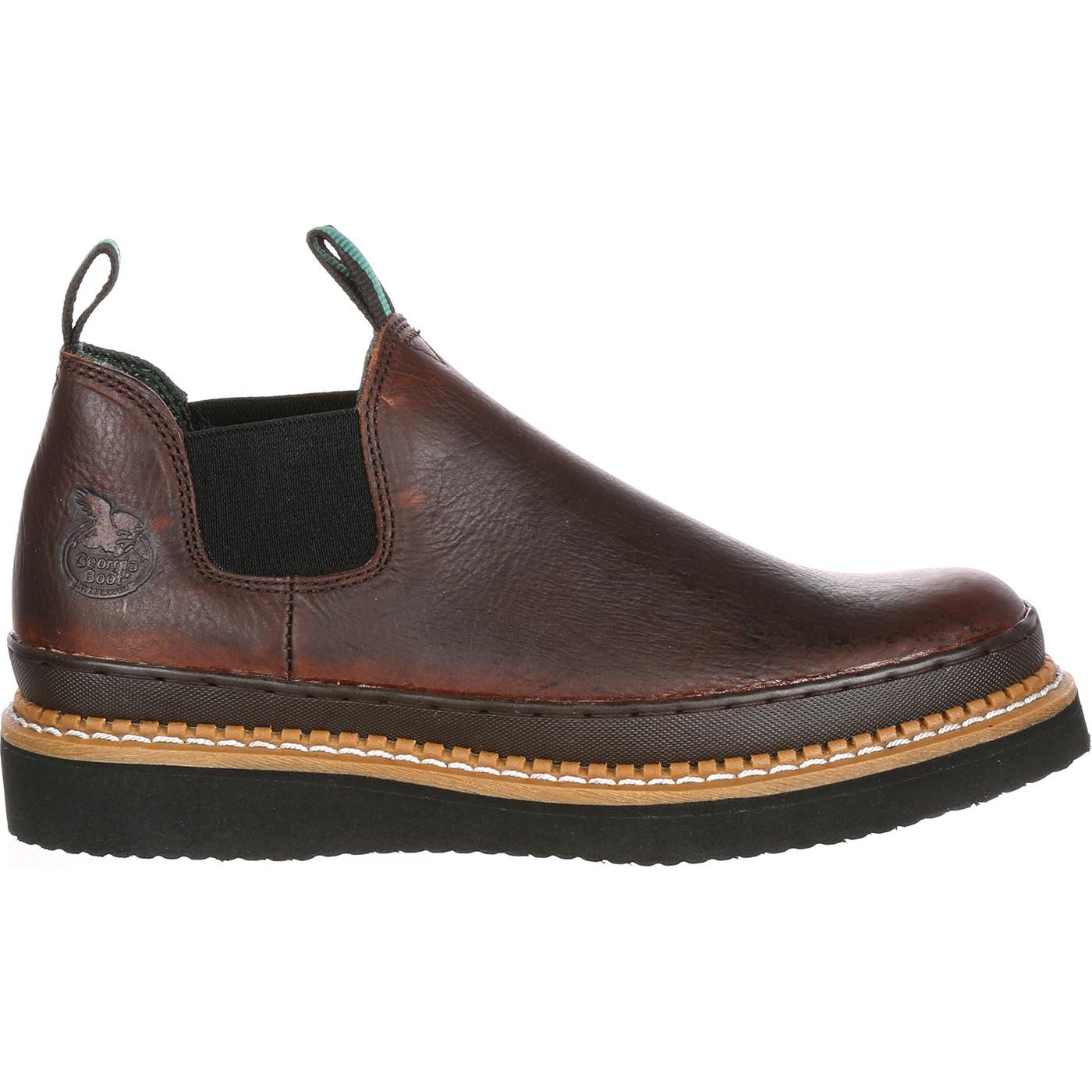 Men's Brown Romeo Slip On Work Shoe by Georgia Boot #GR274