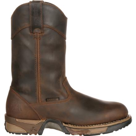 Men's Steel Toe Waterproof Pull-On Work Boot, Rocky #6639